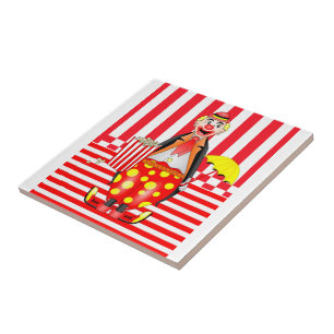 Carreau Carrelage en céramique Clown rouge