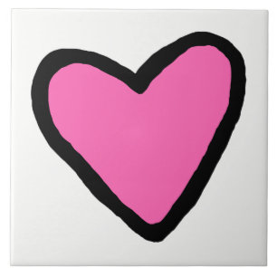 Carreau Carrelage en céramique Coeur Rose