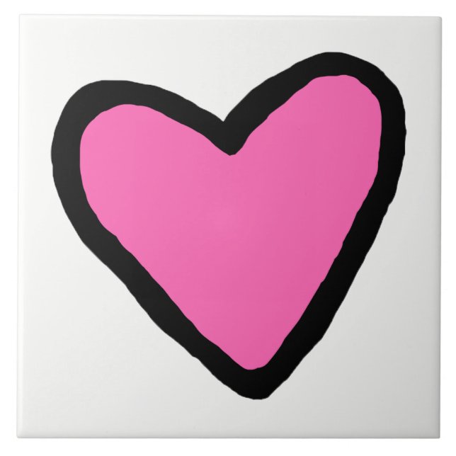 Carreau Carrelage en céramique Coeur Rose (Devant)