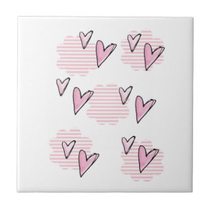Carreau Carrelage en céramique Coeurs roses