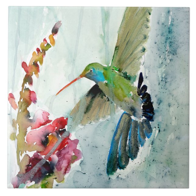 Carreau Carrelage en céramique colibri (Devant)