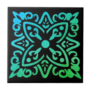 Carreau Carrelage en céramique coloré à motifs floraux