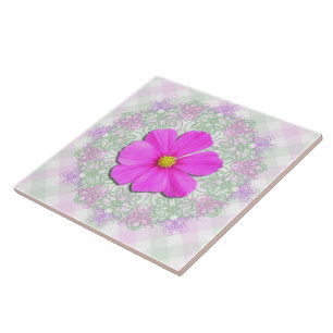 Carreau Carrelage en céramique - Cosmos rose foncé sur den