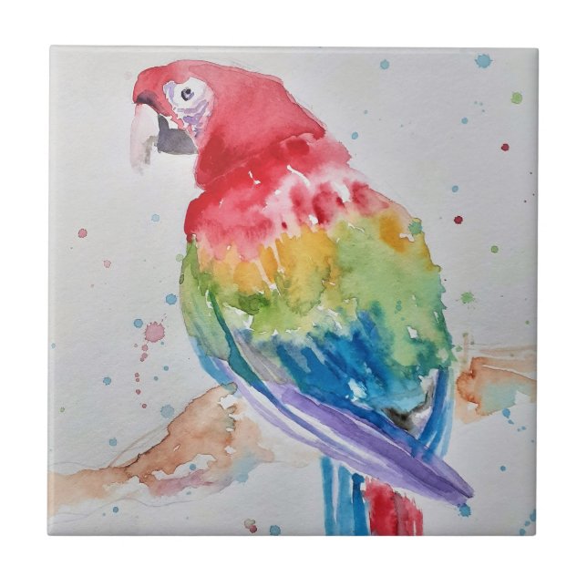 Carreau Carrelage en céramique couleur de Macaw Parrot col (Devant)