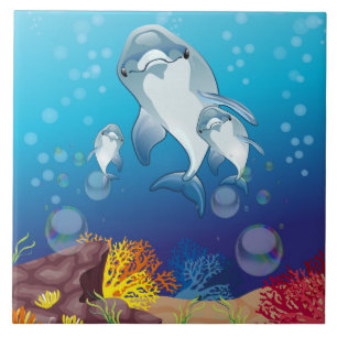 Carreau Carrelage en céramique dauphins