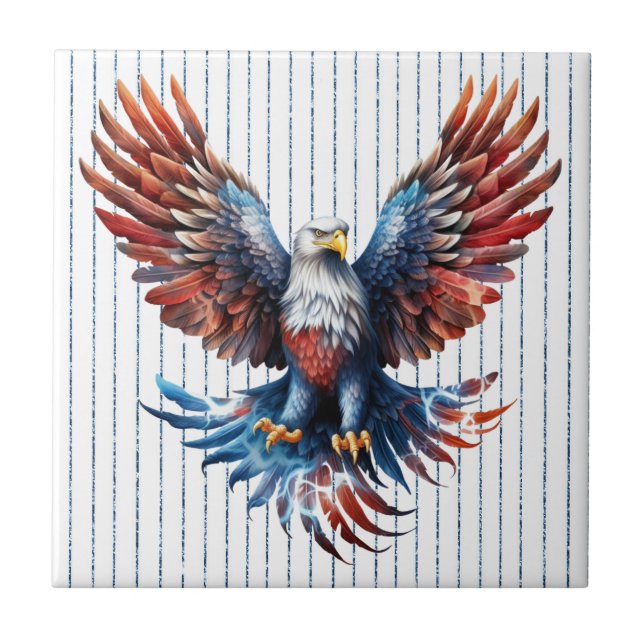 Carreau Carrelage en céramique de l'aigle patriotique (Devant)