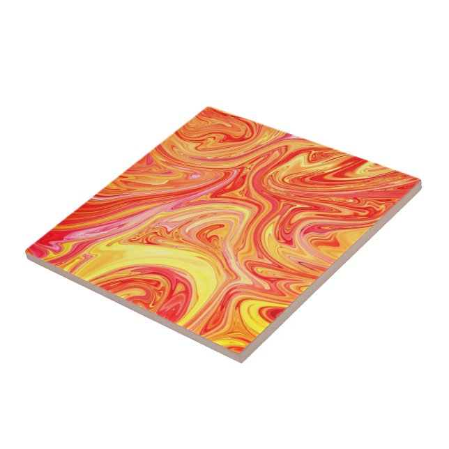 Carreau Carrelage en céramique de marbre jaune orange (Côté)