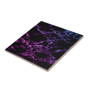 Carreau Carrelage en céramique de marbre noir et violet