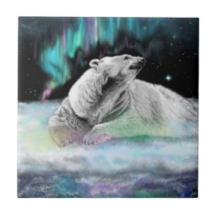 Carreau Carrelage en céramique de nuit Ours polaire - Pein