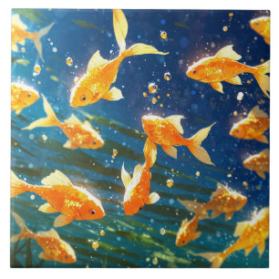 Carreau Carrelage en céramique de poisson doré