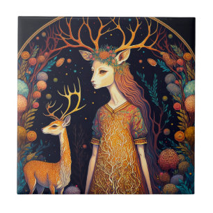 Carreau Carrelage en céramique Deer Lady Imaginaire