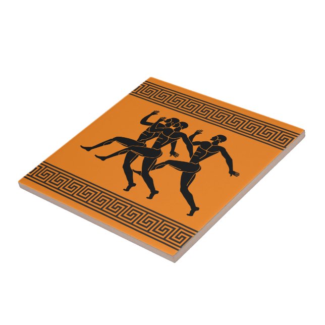 Carreau Carrelage en céramique des athlètes grecs (Côté)