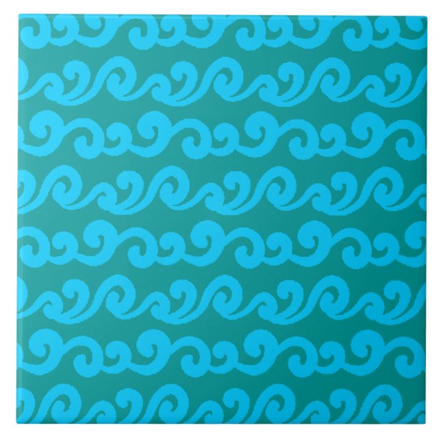 Carreau Carrelage en céramique des vagues (Devant)