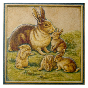 Carreau Carrelage en céramique design de famille de lapin