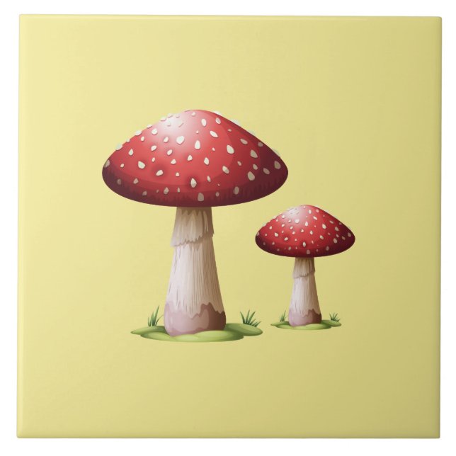 Carreau Carrelage en céramique du champignon rouge (Devant)