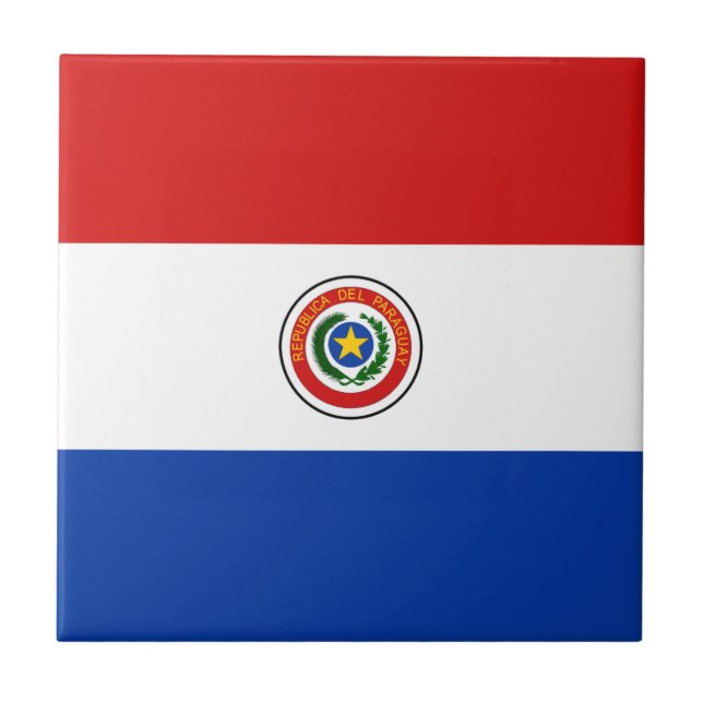 Carreau Carrelage en céramique du drapeau du Paraguay (Devant)