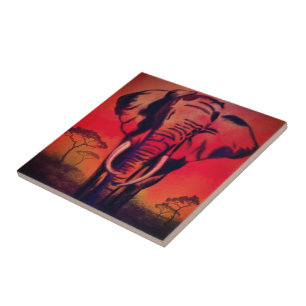 Carreau Carrelage en céramique Elephant Leader - peinture