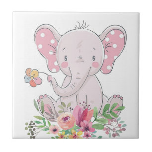 Carreau Carrelage en céramique Elephant Love Floral