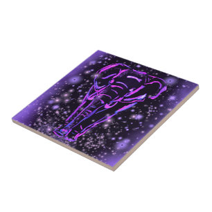 Carreau Carrelage en céramique éléphant violet rose étoile