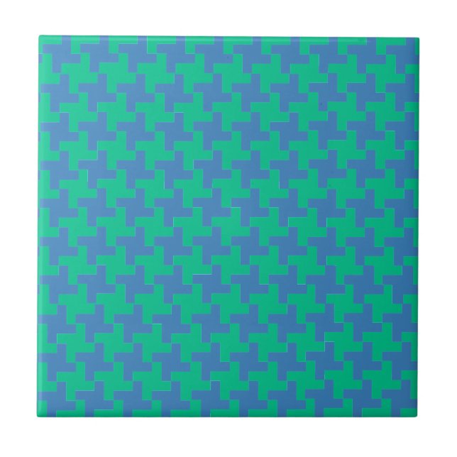 Carreau Carrelage en céramique, émeraude et bec bleu (Devant)