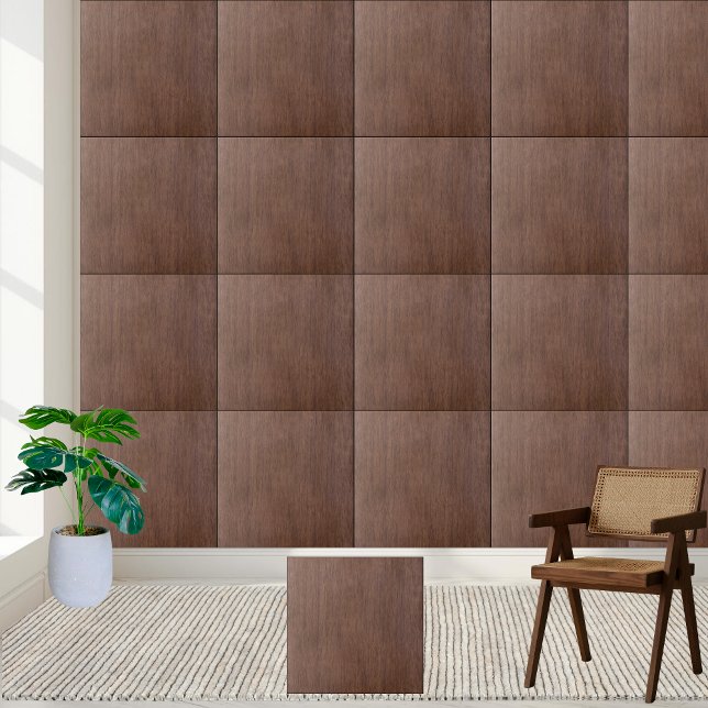 Carreau Carrelage en céramique en bois Brown rustique et m (Rustic & Modern Brown Wood Grain Ceramic Tile)