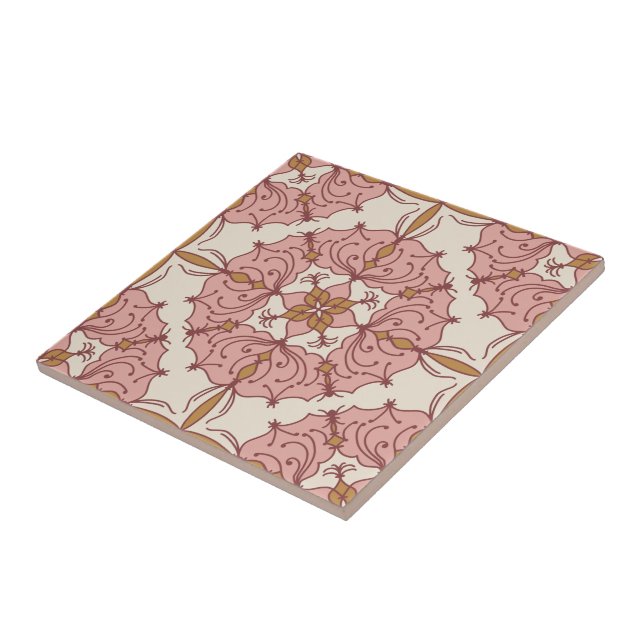 Carreau Carrelage en céramique en fibre de fer rose (Côté)
