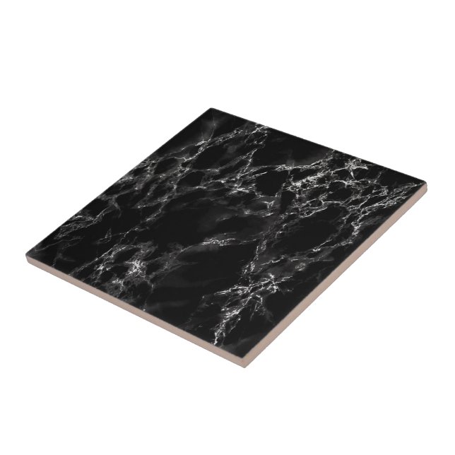Carreau Carrelage en céramique en marbre noir Faux (Côté)
