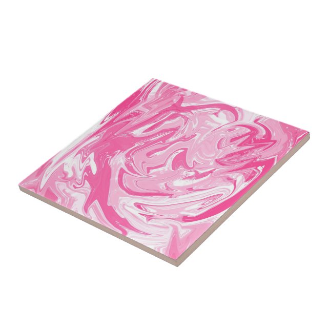Carreau Carrelage en céramique Faux blanc et rose (Côté)