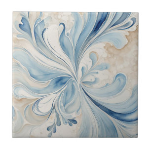 Carreau Carrelage en céramique Feuille beige bleu