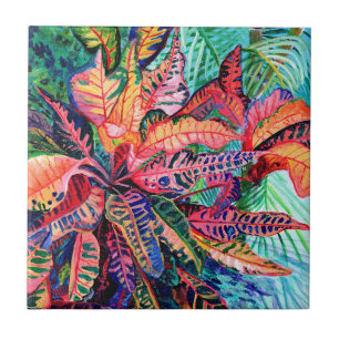 Carreau Carrelage en céramique Feuille de Croton coloré