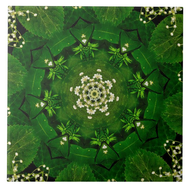 Carreau Carrelage en céramique Feuilles et fleurs de print (Devant)