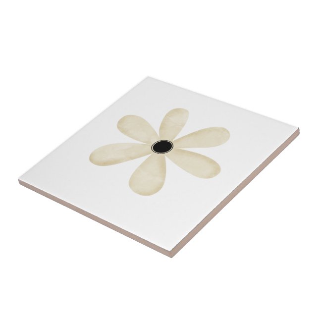 Carreau Carrelage en céramique Fleur beige Floral (Côté)