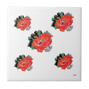 Carreau Carrelage en céramique : Fleur exotique hawaïenne
