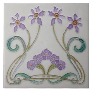 Carreau Carrelage en céramique - Fleurs Lilac Art Nouveau