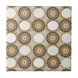 Carreau Carrelage en céramique Floral Rond Beige