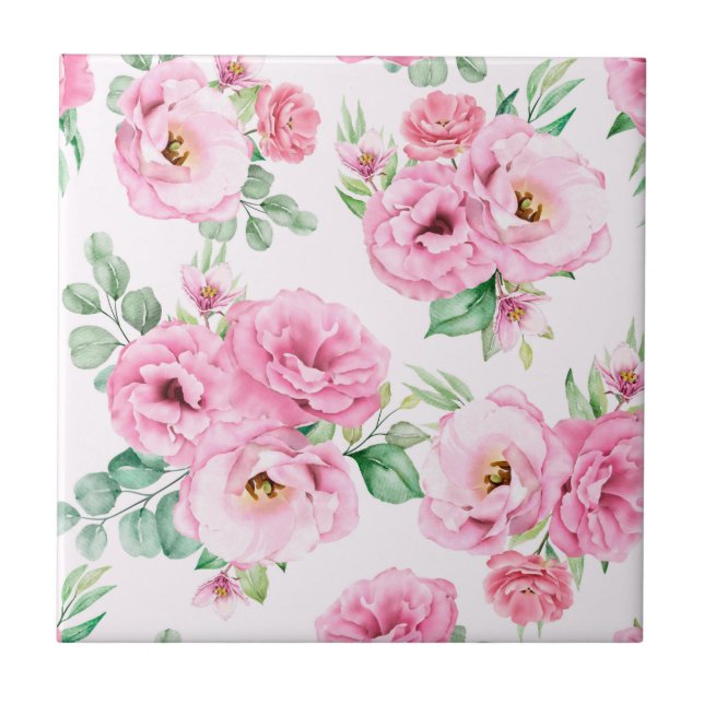 Carreau Carrelage en céramique florale (Devant)