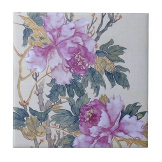 Carreau Carrelage en céramique florale, petit (4,25 po x 4