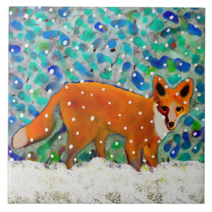 Carreau Carrelage en céramique Fox d'hiver