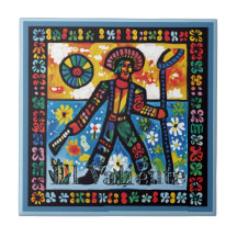 Carrelage en céramique Huichol Loteria : El Valien