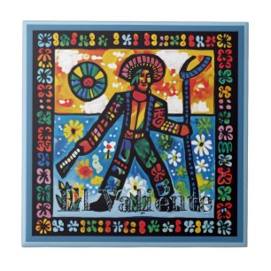 Carreau Carrelage en céramique Huichol Loteria : El Valien