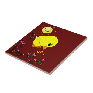 Carreau Carrelage en céramique Jaune Chick Floral Soleil