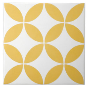 Carreau Carrelage en céramique - Jaune et blanc Motif mode