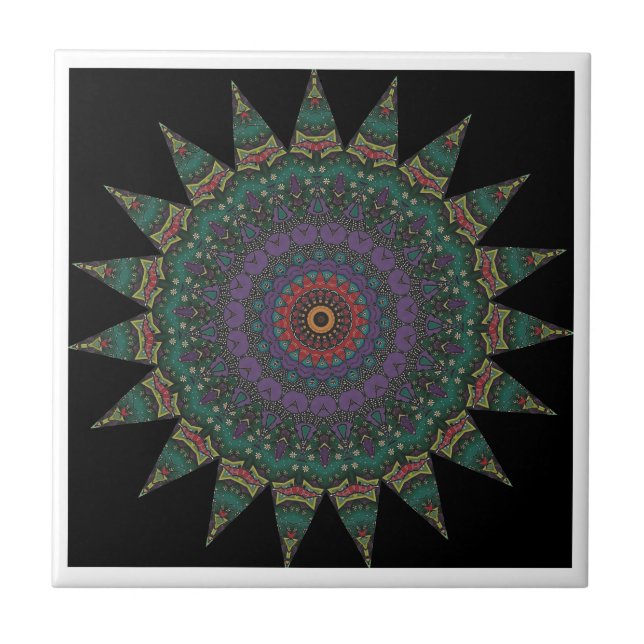 Carreau Carrelage en céramique Mandala (Devant)