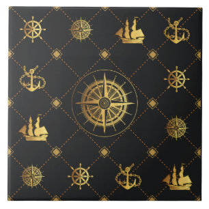 Carreau Carrelage en céramique marine or