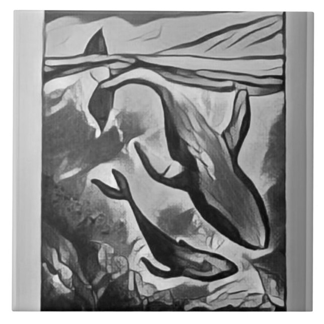 Carreau Carrelage en céramique moderne Whale Art (Devant)