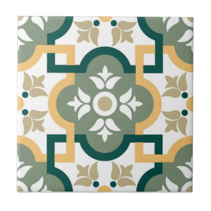Carreau Carrelage en céramique -Motif 1 Chasseur Vert/Rou