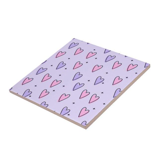 Carreau Carrelage en céramique Motif Coeur tendance (Côté)