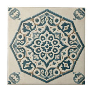 Carreau Carrelage en céramique Motif géométrique bleu et c