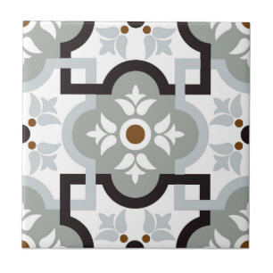 Carreau Carrelage en céramique - Motif gris vert rouille 
