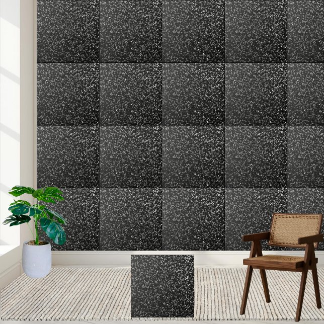 Carreau Carrelage en céramique noir soyeux (Sleek Black Silver Floor Ceramic Tile)